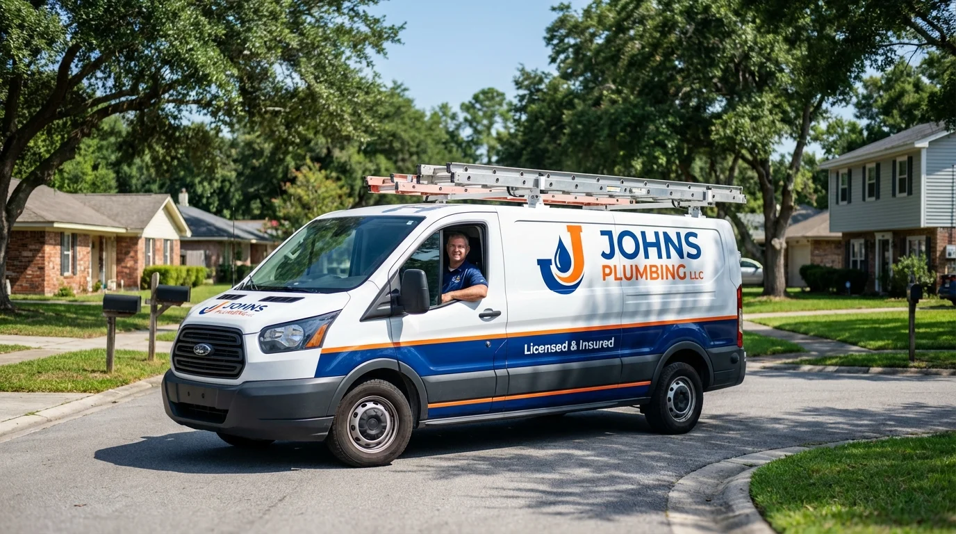 Johns Plumbing LLC service van in Cranberry Township, PA