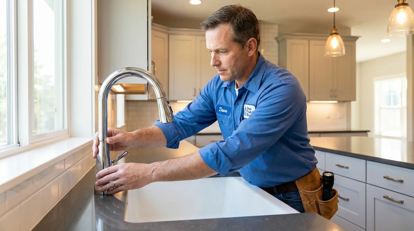 Kitchen faucet installation by Johns Plumbing LLC in Cranberry Township