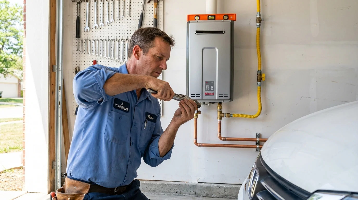 Tankless water heater installation by a Johns Plumbing LLC plumber in Cranberry Township